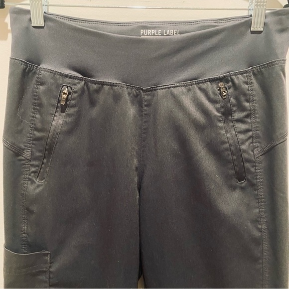 Purple Label Yoga by Healing Hands size XS STRETCH 6-pockets Jogger Cargo Scrubs - Picture 3 of 10